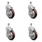 Service Caster 5 Inch Maroon Polyurethane Swivel 12mm Threaded Stem Caster Set with Brake SCC-TS20S514-PPUB-MRN-TLB-M1215-4 - alternate 2